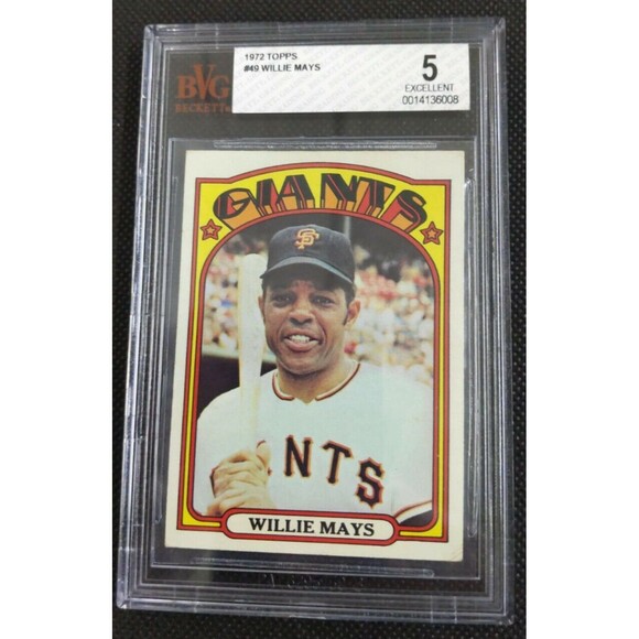 1972 Topps #49 Willie Mays - Beckett BVG: 5 EX - Picture 1 of 2